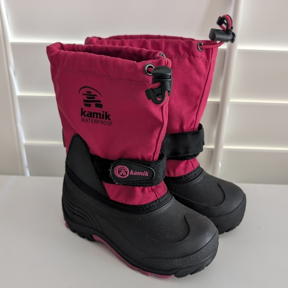 Kamik Lined Waterproof Pink and Black Winter Boots